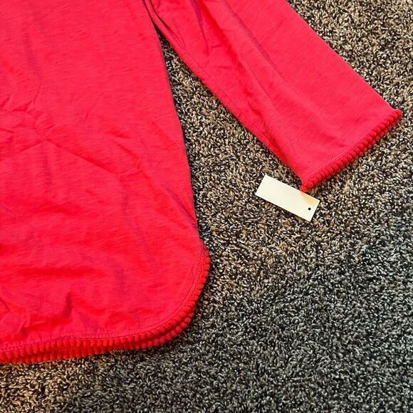 Talbots Shirt Women's Large Red Long Sleeve Round Neck Pullover Casual Top - Picture 4 of 6